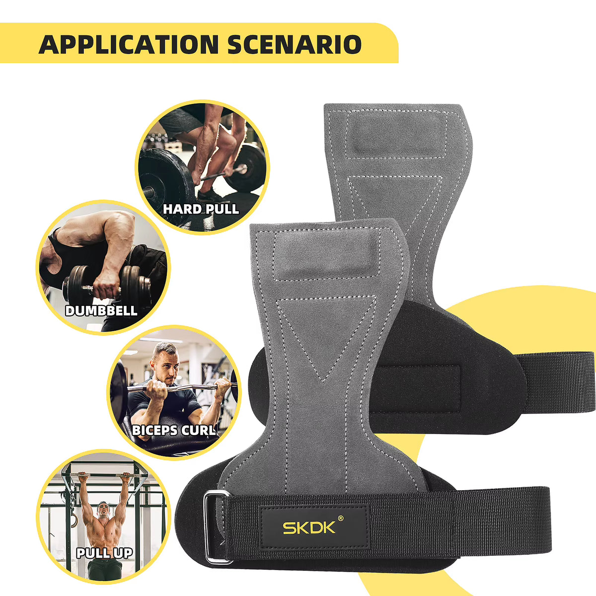 Cowhide Gym Grip Gloves – Anti‑Slip Leather Palm Protectors for Pull‑Ups & Weight Training