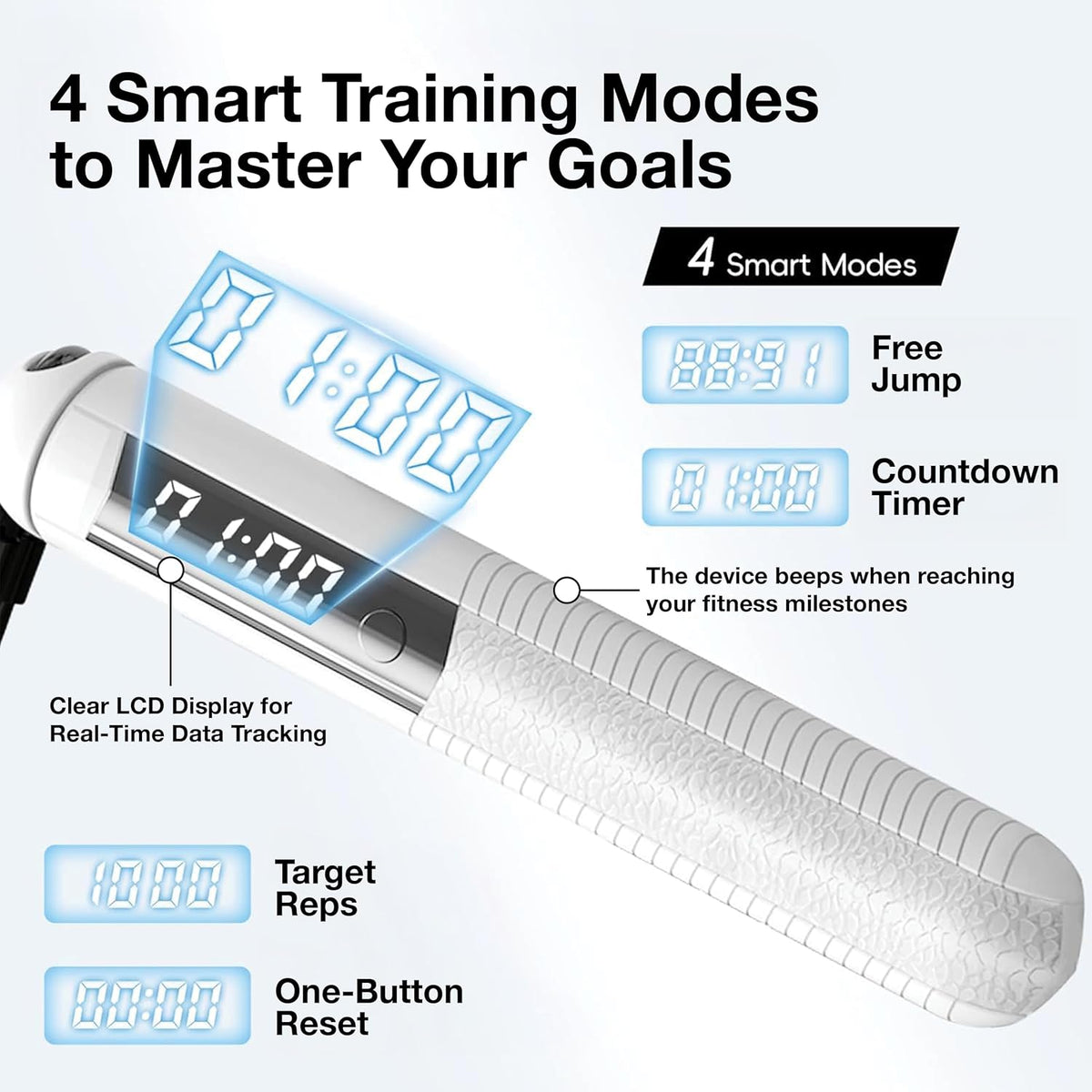 Smart Cordless Jump Rope – Digital Counter & Calorie Tracking for Any Workout