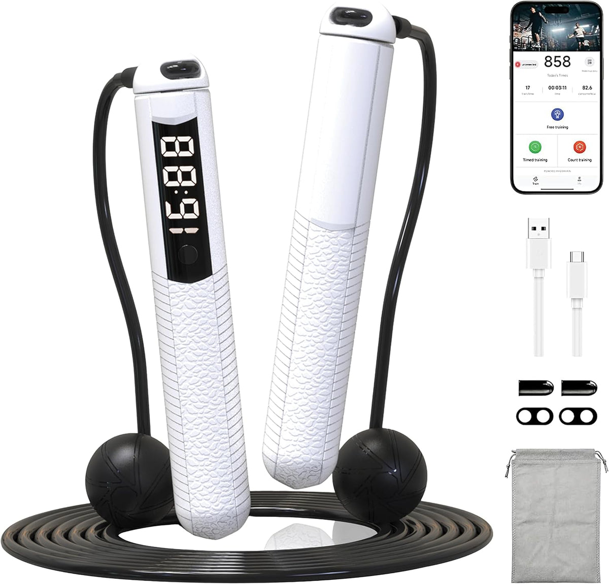 Smart Cordless Jump Rope – Digital Counter & Calorie Tracking for Any Workout