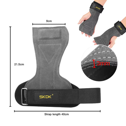 Cowhide Gym Grip Gloves – Anti‑Slip Leather Palm Protectors for Pull‑Ups & Weight Training