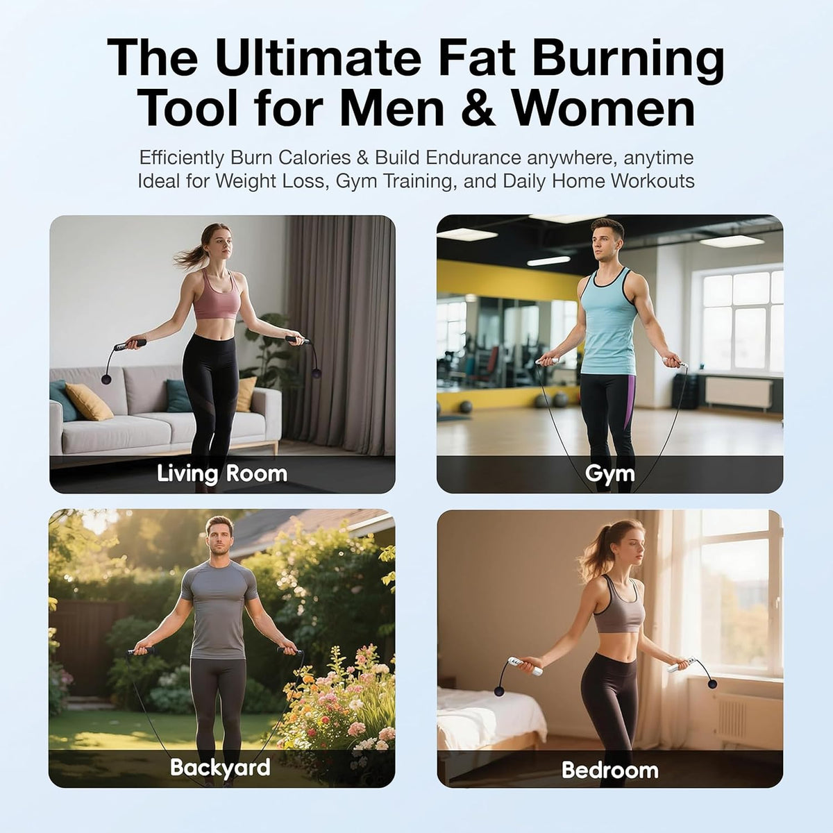 Smart Cordless Jump Rope – Digital Counter & Calorie Tracking for Any Workout